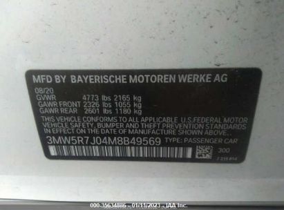 Lot #3052077877 2021 BMW 330I XDRIVE