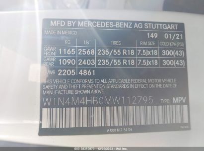 Lot #2992828447 2021 MERCEDES-BENZ GLB 250 4MATIC