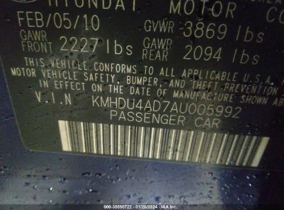 Lot #3035088317 2010 HYUNDAI ELANTRA SE