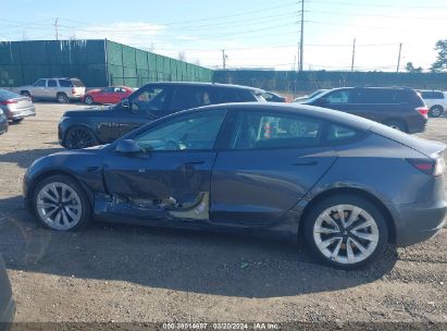 Lot #2997780400 2022 TESLA MODEL 3 REAR-WHEEL DRIVE