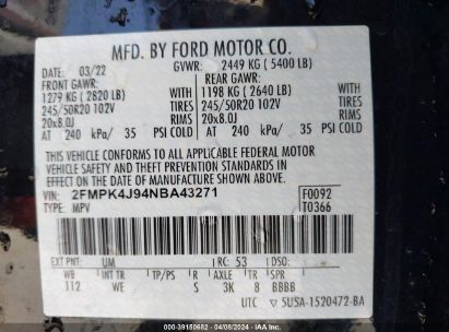 Lot #2992835268 2022 FORD EDGE ST-LINE