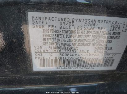 Lot #2992819367 2020 NISSAN SENTRA SV XTRONIC CVT