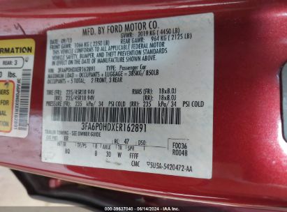 Lot #2992827925 2014 FORD FUSION SE