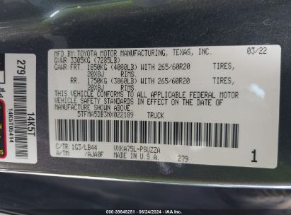 Lot #2992831334 2022 TOYOTA TUNDRA 1794 EDITION