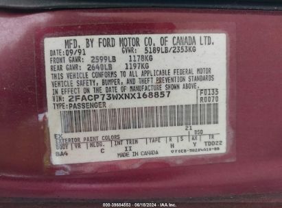 Lot #2992827911 1992 FORD CROWN VICTORIA