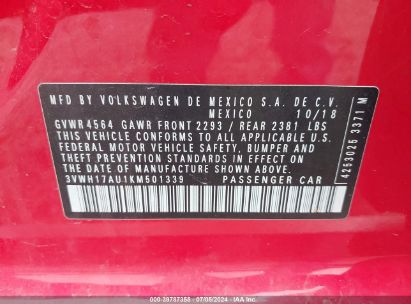 Lot #2997779538 2019 VOLKSWAGEN GOLF ALLTRACK TSI S/TSI SE/TSI SEL