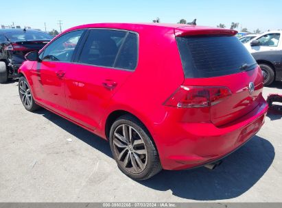 Lot #3035707935 2016 VOLKSWAGEN GOLF TSI SE 4-DOOR