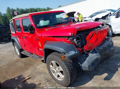 Lot #3051078269 2019 JEEP WRANGLER UNLIMITED SPORT S 4X4