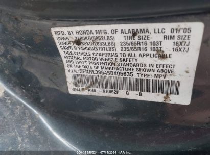 Lot #2997779374 2005 HONDA ODYSSEY EX-L