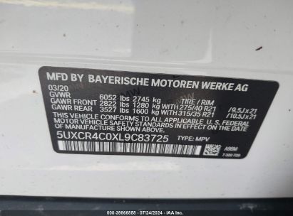 Lot #2995301253 2020 BMW X5 SDRIVE40I