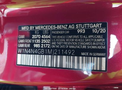 Lot #3051087679 2021 MERCEDES-BENZ GLA 250