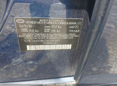 Lot #2992819088 2020 HYUNDAI SONATA LIMITED