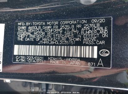 Lot #2992828170 2020 LEXUS UX 250H F SPORT