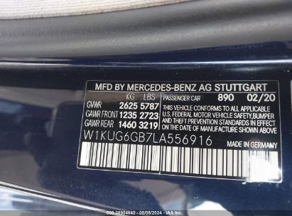 Lot #2992834230 2020 MERCEDES-BENZ S 450