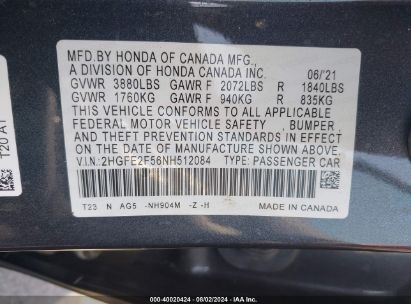 Lot #2992828334 2022 HONDA CIVIC SPORT