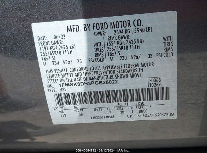 Lot #3051092376 2023 FORD EXPLORER XLT