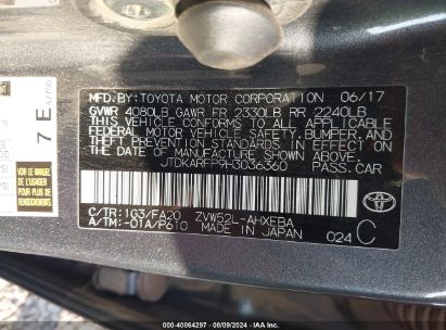 Lot #2992833434 2017 TOYOTA PRIUS PRIME PLUS