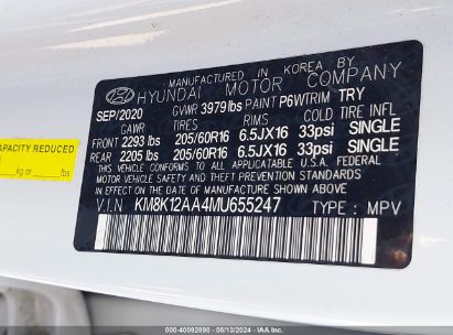 Lot #2992833417 2021 HYUNDAI KONA SE