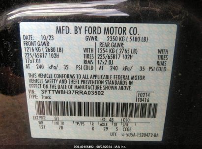 Lot #2981760876 2024 FORD MAVERICK XLT