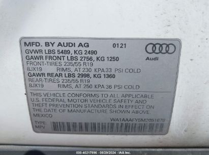 Lot #3035078358 2021 AUDI Q5 PREMIUM 45 TFSI QUATTRO S TRONIC