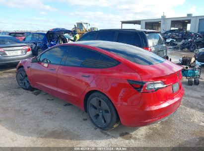 Lot #2992831403 2022 TESLA MODEL 3 REAR-WHEEL DRIVE