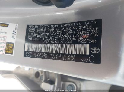 Lot #2997781910 2020 TOYOTA COROLLA SE