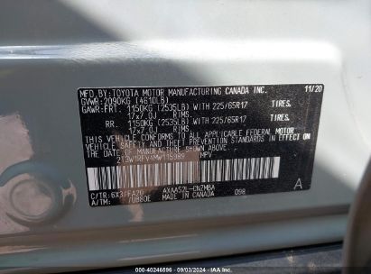 Lot #2981760969 2021 TOYOTA RAV4 XLE