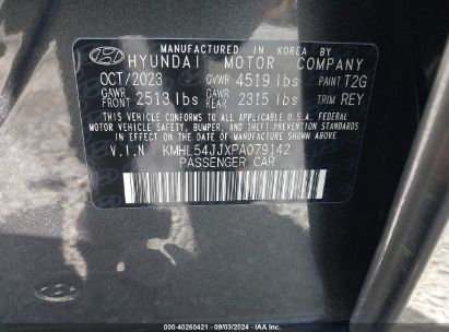 Lot #2997778944 2023 HYUNDAI SONATA HYBRID LIMITED