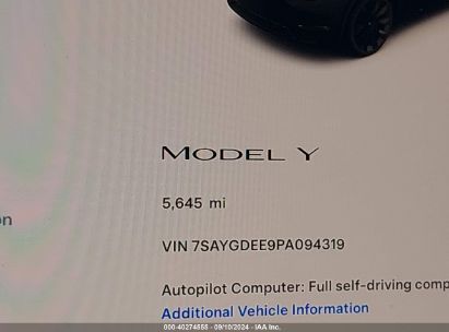 Lot #3035078294 2023 TESLA MODEL Y