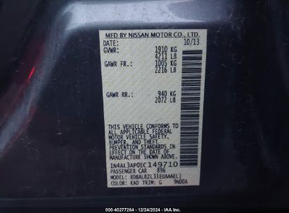 Lot #3036721979 2014 NISSAN ALTIMA 2.5 S