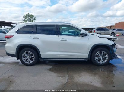 Lot #3032321622 2015 TOYOTA HIGHLANDER XLE V6