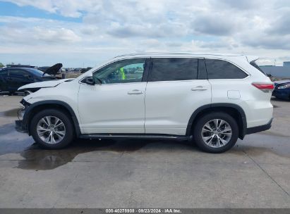 Lot #3032321622 2015 TOYOTA HIGHLANDER XLE V6