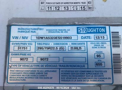 Lot #2992830926 2014 STOUGHTON TRAILERS INC STOUGHTON TRAILERS INC