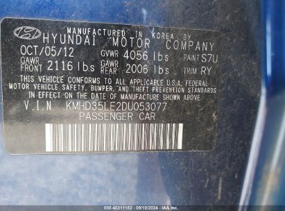 Lot #3056071343 2013 HYUNDAI ELANTRA GT