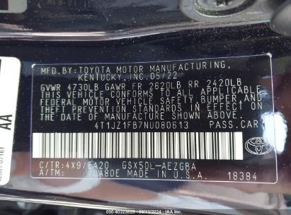 Lot #3054262346 2022 TOYOTA AVALON XLE