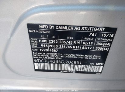 Lot #2992827456 2016 MERCEDES-BENZ GLA 250 4MATIC