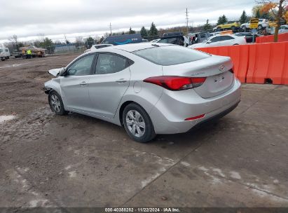 Lot #2996535357 2016 HYUNDAI ELANTRA SE