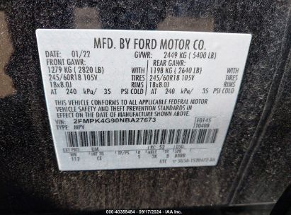 Lot #3052077285 2022 FORD EDGE SE