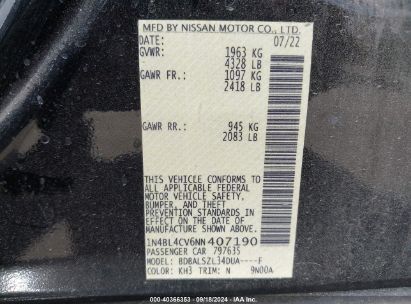 Lot #3035087399 2022 NISSAN ALTIMA SR FWD