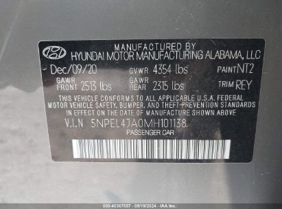 Lot #3000300519 2021 HYUNDAI SONATA SEL