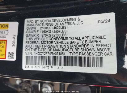 Lot #2997778472 2024 HONDA ACCORD HYBRID SPORT-L