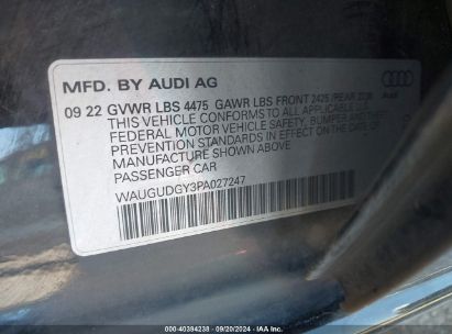 Lot #2992830499 2023 AUDI A3 PREMIUM 40 TFSI QUATTRO S TRONIC