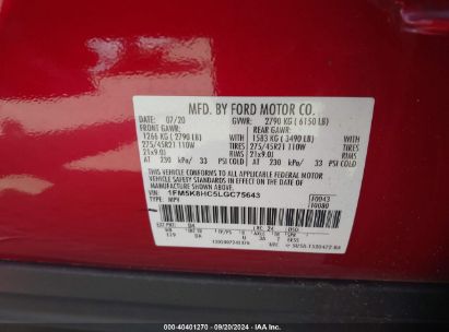 Lot #2997778279 2020 FORD EXPLORER PLATINUM