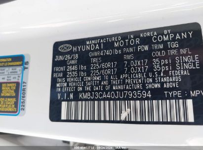 Lot #3010278503 2018 HYUNDAI TUCSON SEL