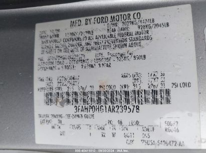 Lot #3035077671 2010 FORD FUSION SE