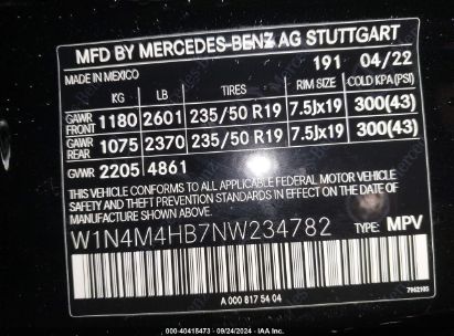 Lot #3051085134 2022 MERCEDES-BENZ GLB 250 4MATIC