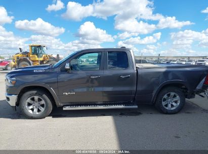 Lot #3035087230 2019 RAM 1500 LARAMIE QUAD CAB 4X4 6'4 BOX