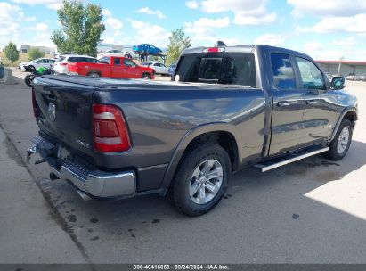 Lot #3035087230 2019 RAM 1500 LARAMIE QUAD CAB 4X4 6'4 BOX