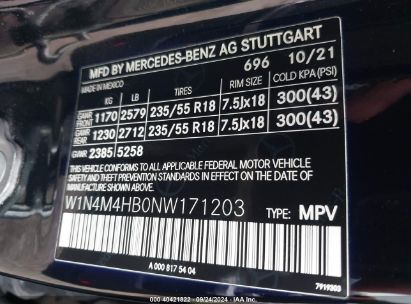 Lot #2996535099 2022 MERCEDES-BENZ GLB 250 4MATIC