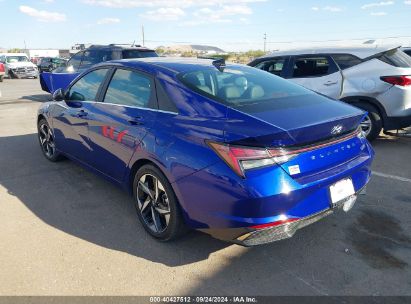 Lot #3035089629 2022 HYUNDAI ELANTRA HYBRID LIMITED